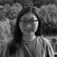Asian female black and white